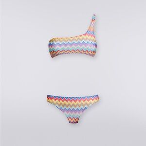 Missoni one-shoulder bikini with zigzag print